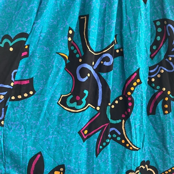 Vintage Sag Harbor Abstract Midi Skirt 90s Artsy Summer Boho Casual Funky - Picture 2 of 7